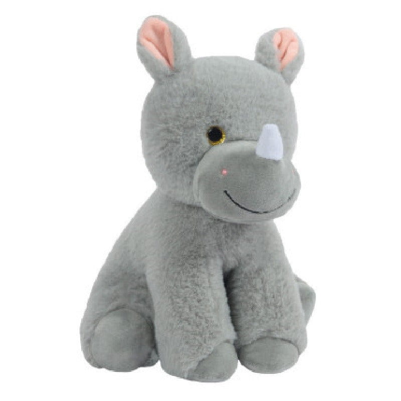Olly neushoorn knuffel - pluche - grijs - 24 cm - wilde dieren - Pluchen speelgoed