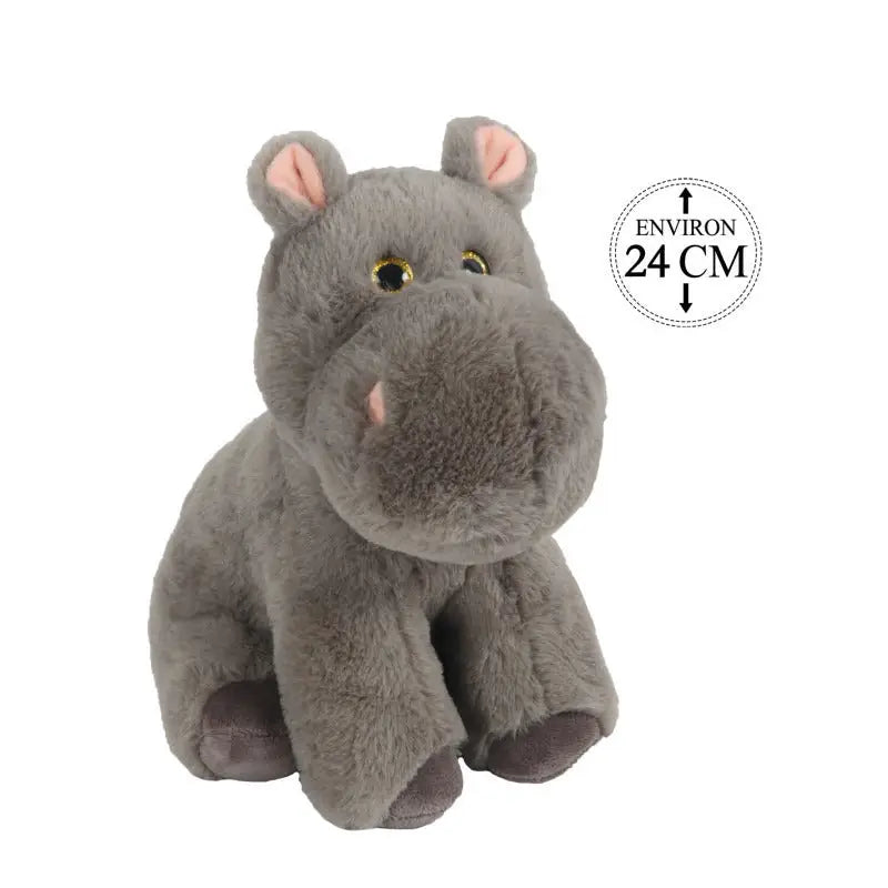 Olly nijlpaard knuffel - pluche - grijs - 24 cm - dierenknuffel - Pluchen speelgoed
