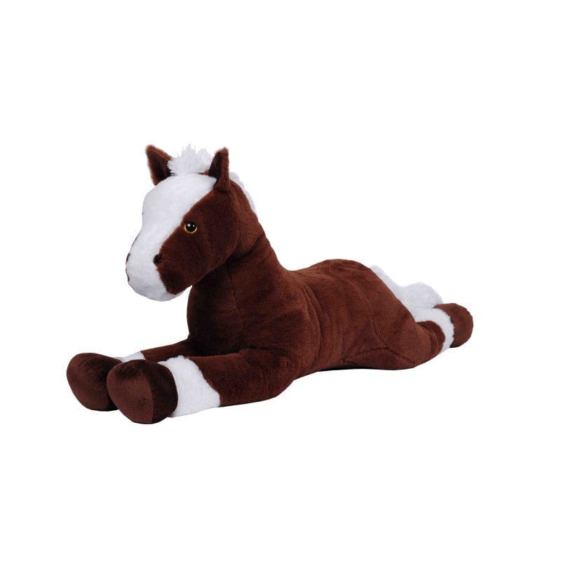 Paard knuffel Hippos - zachte pluche - bruin/wit - 90 cm - Pluchen speelgoed