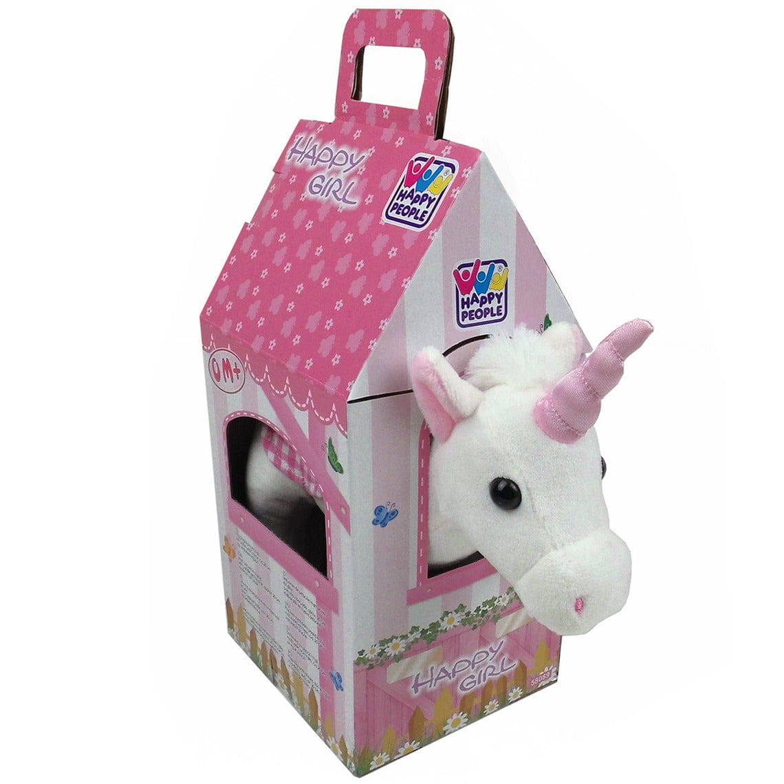 Pluche eenhoorn knuffel - wit/roze - 20 cm - speelgoed - Pluchen speelgoed