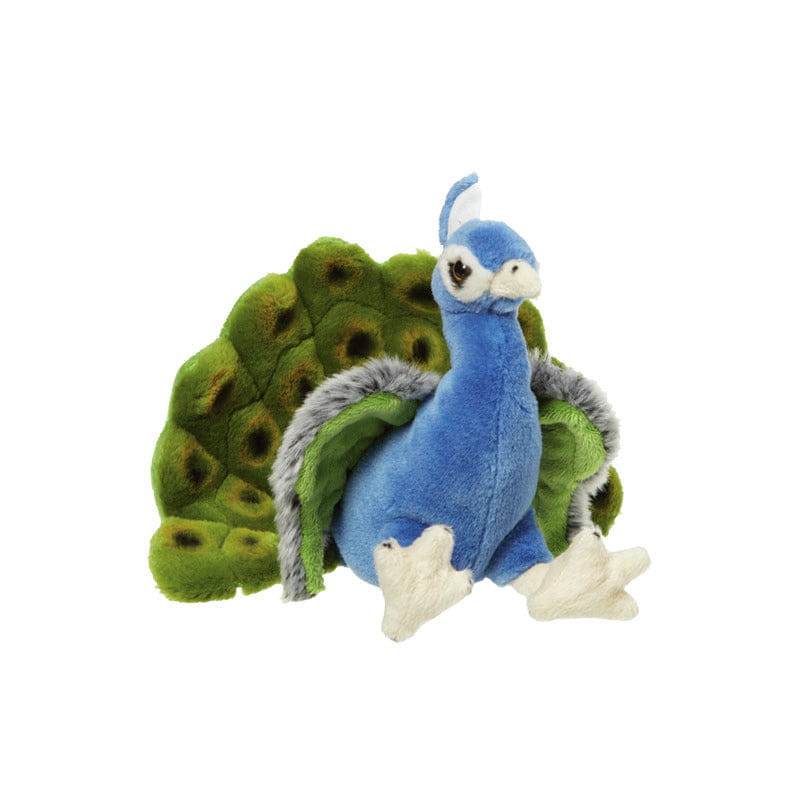 Pluche pauwen knuffel - 18 cm - zachte vogelknuffel - Pluchen speelgoed
