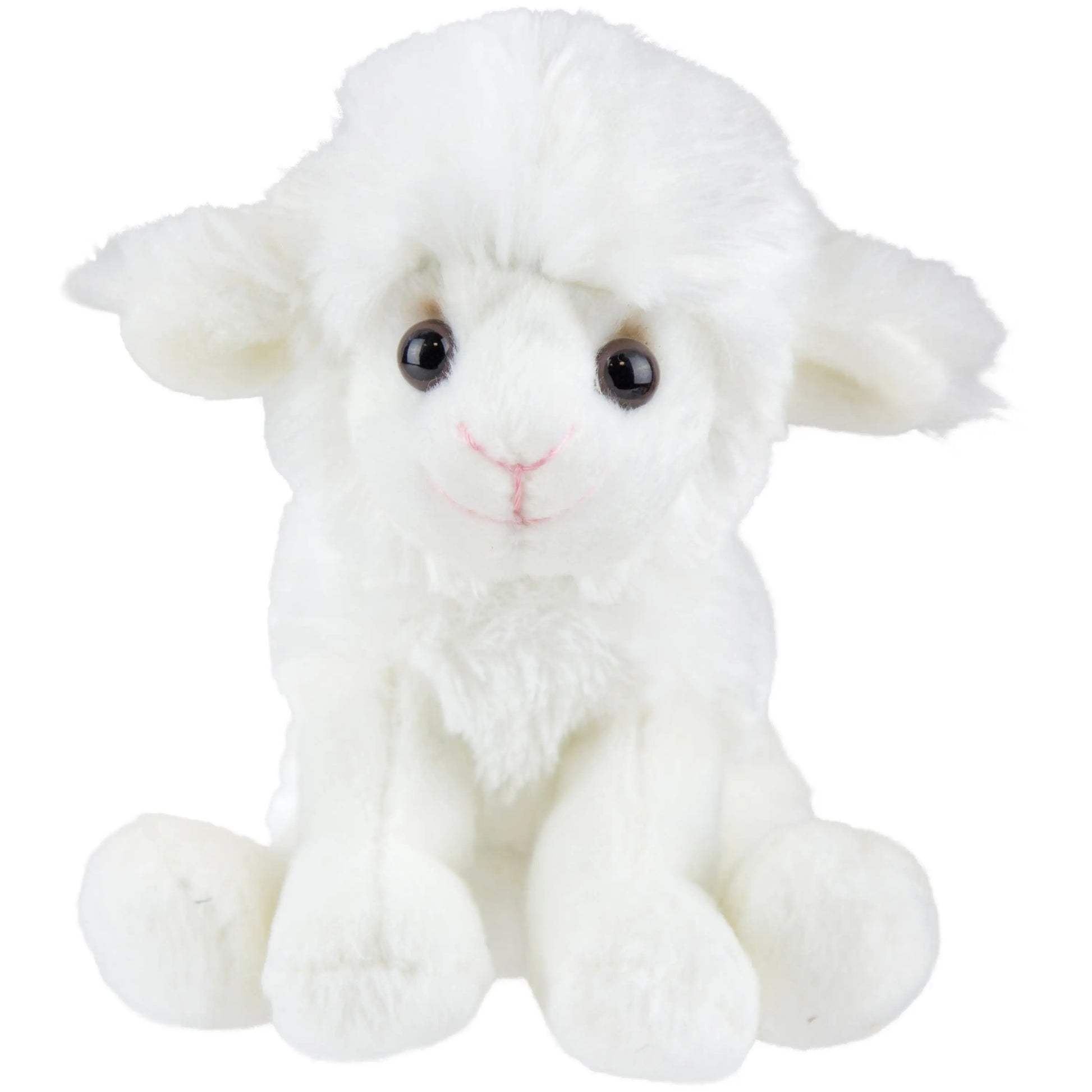 pluche-knuffel-dieren-zittende-schaap-lammetje-15-cm_10324664