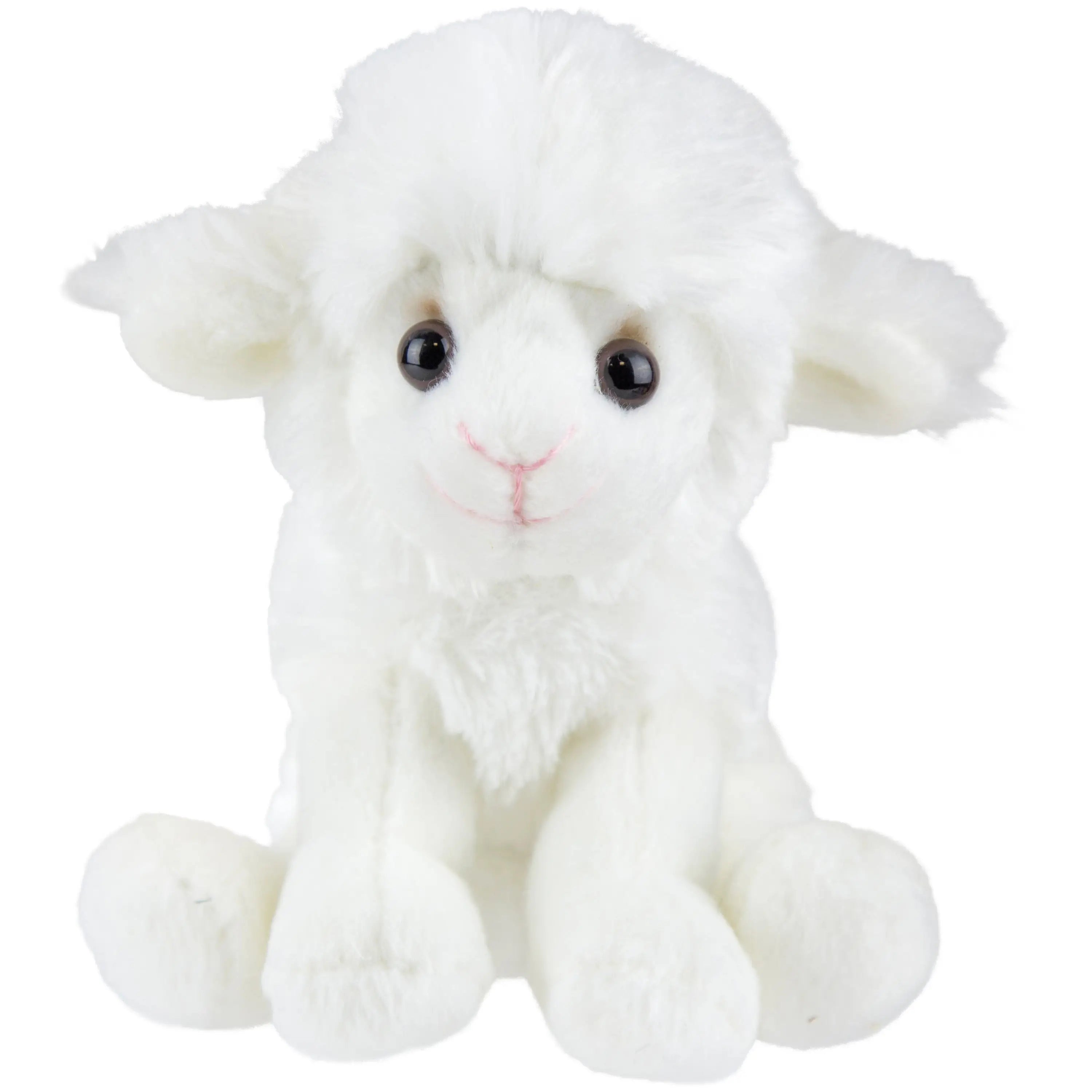 pluche-knuffel-dieren-zittende-schaap-lammetje-15-cm_10324664