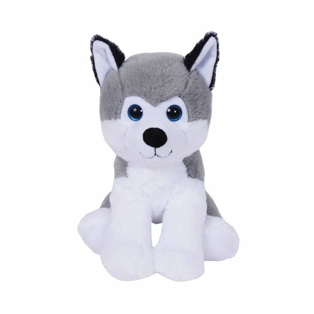 Sandy Husky knuffel - pluche - grijs/wit - 23 cm - Pluchen speelgoed