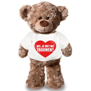 Teddybeer knuffel - wil je met me trouwen - pluche - 43 cm - Pluchen speelgoed