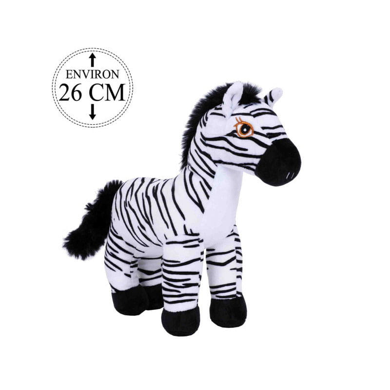 Zebra Zaza knuffel - pluche - wit/zwart - 26 cm - wilde dieren - Pluchen speelgoed